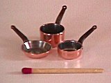 3 piece miniature cookware set