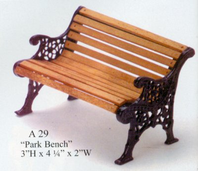 Outdoor Wooden Benches on Dollhouse Outdoor Garden Furniture From Fingertip Fantasies Dollhouse