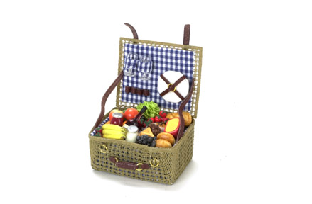 1:12 Dollhouse Miniature Food Basket Doll House For A Picnic Accessories PIHHK 