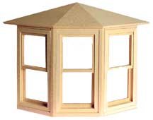 Playscale Double Hung Window 95032 miniature dollhouse wooden 1/8 scale 