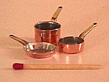 3 piece miniature cookware set