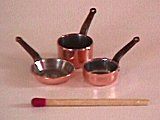 3 piece miniature cookware set